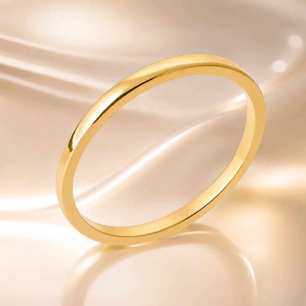 Alliance Fil Carré Plaqué Or 18 Carats – 2 mm