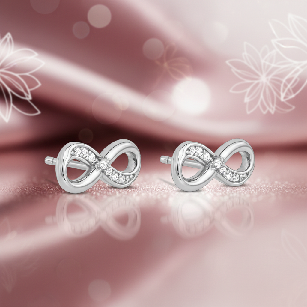 Boucles d’oreilles Infinity – Argent 925 & Zirconiums