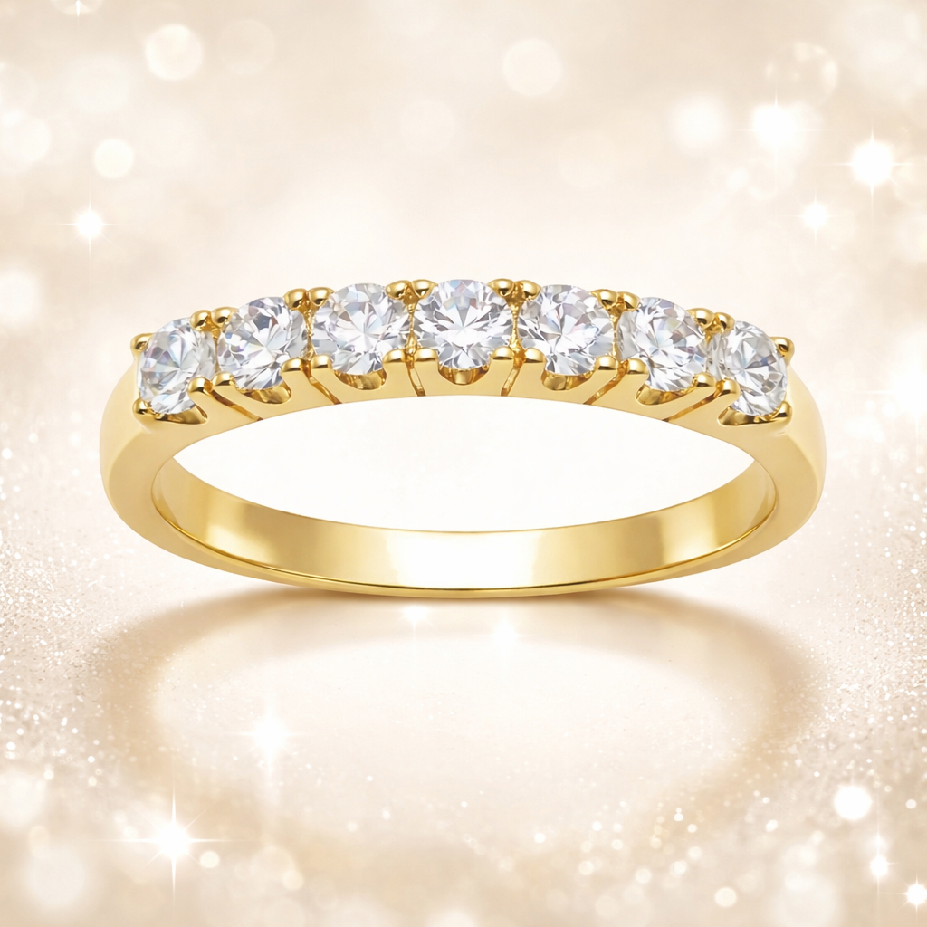 Bague Zirconia Élégance – Plaqué Or 18 Carats & Zirconiums 3 mm