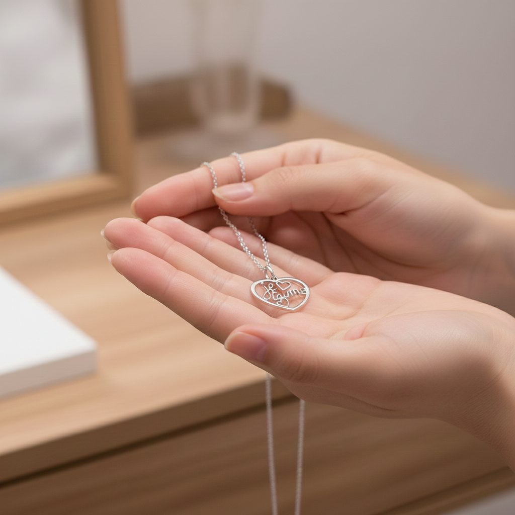 Collier Cœur « Je t’aime » – Argent 925