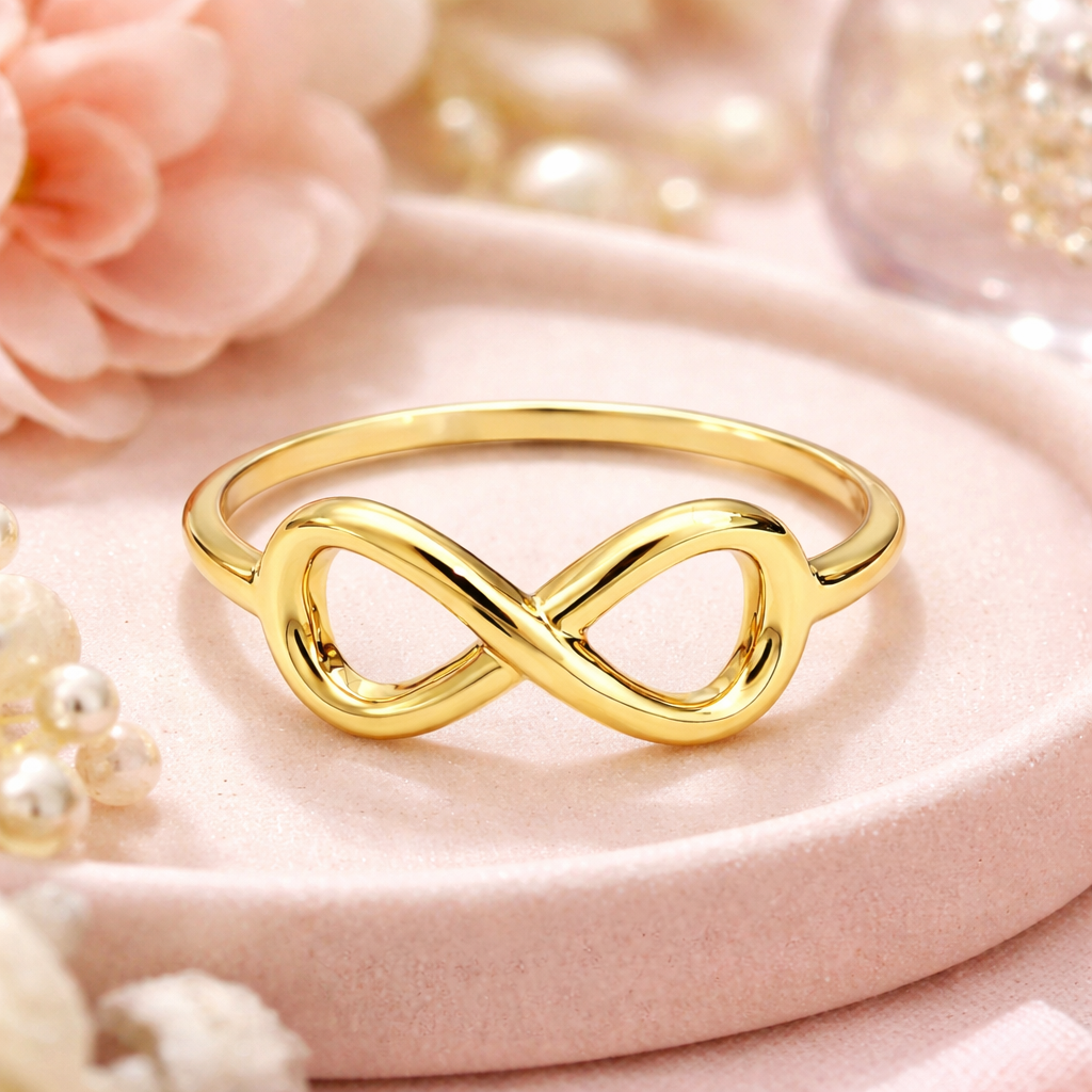 Bague Infini Plaqué Or 18 Carats – Élégance Intemporelle