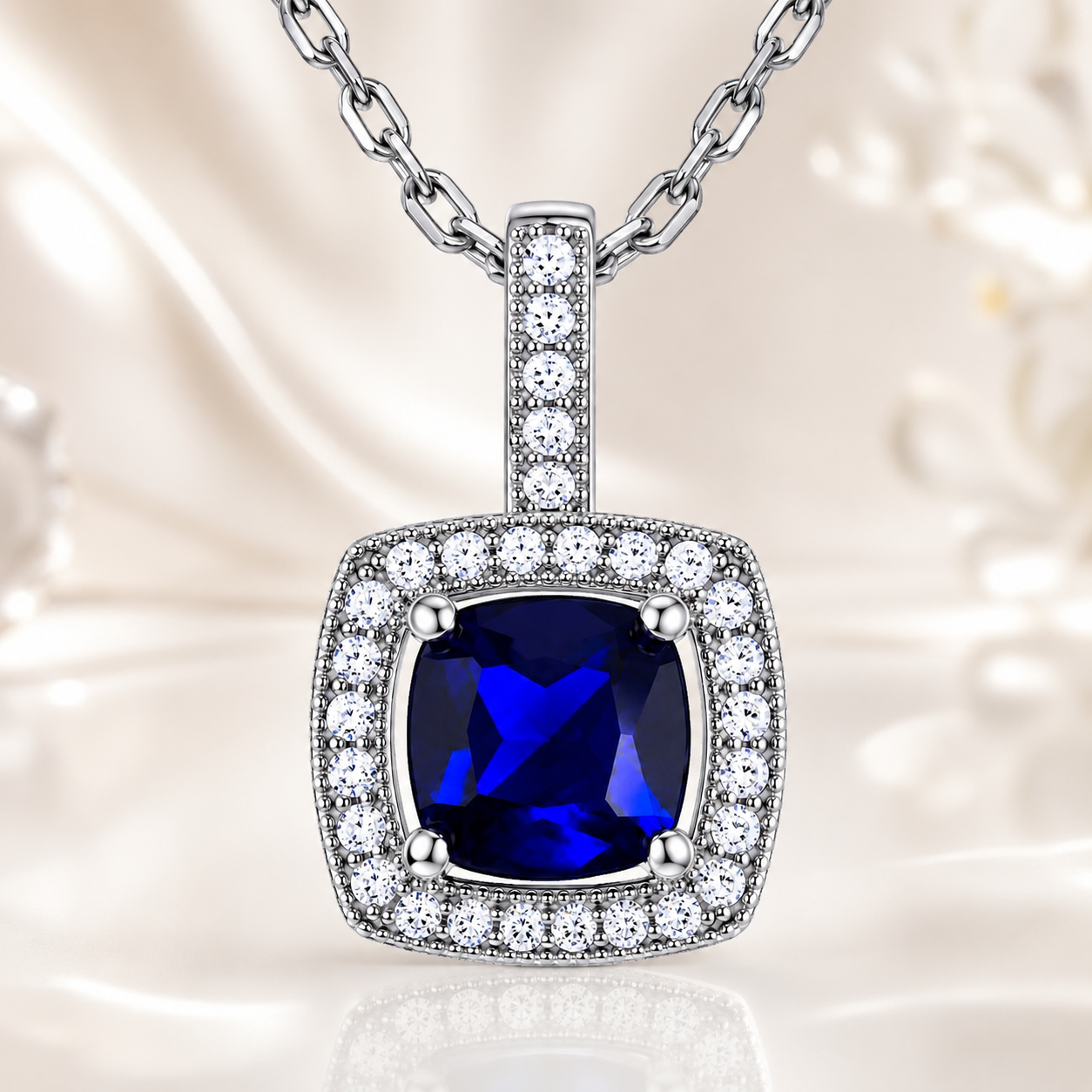Collier Saphira Bleu – Argent 925 Rhodié & Zirconiums