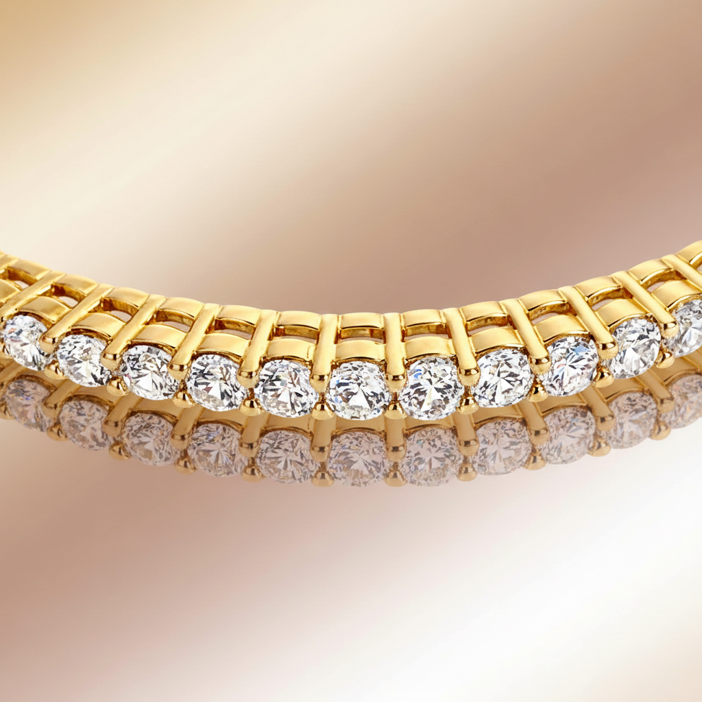 Bracelet Plaqué Or 18 Carats & Zirconiums