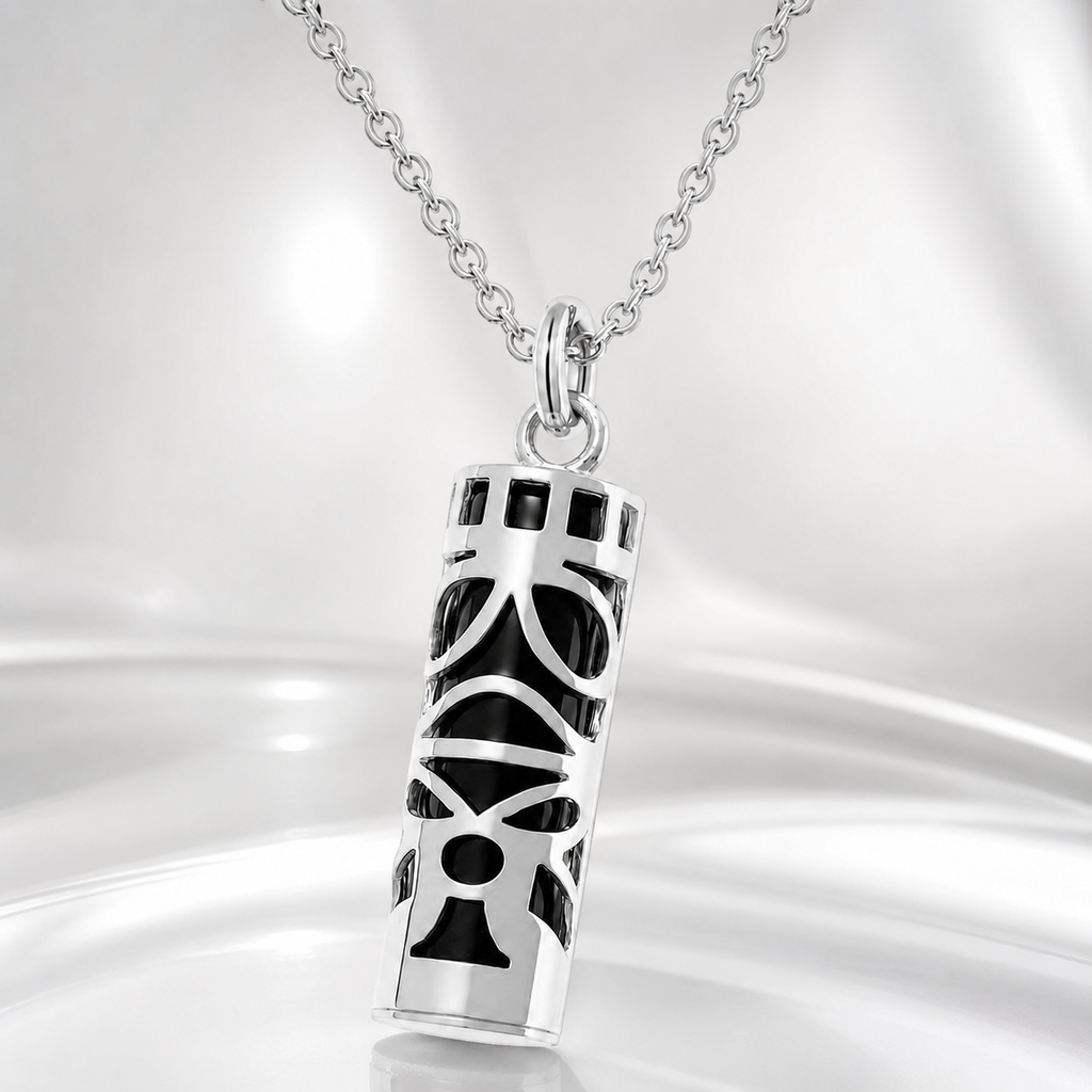 Collier Grand Tiki en Argent 925 & onyx noir – Mixte
