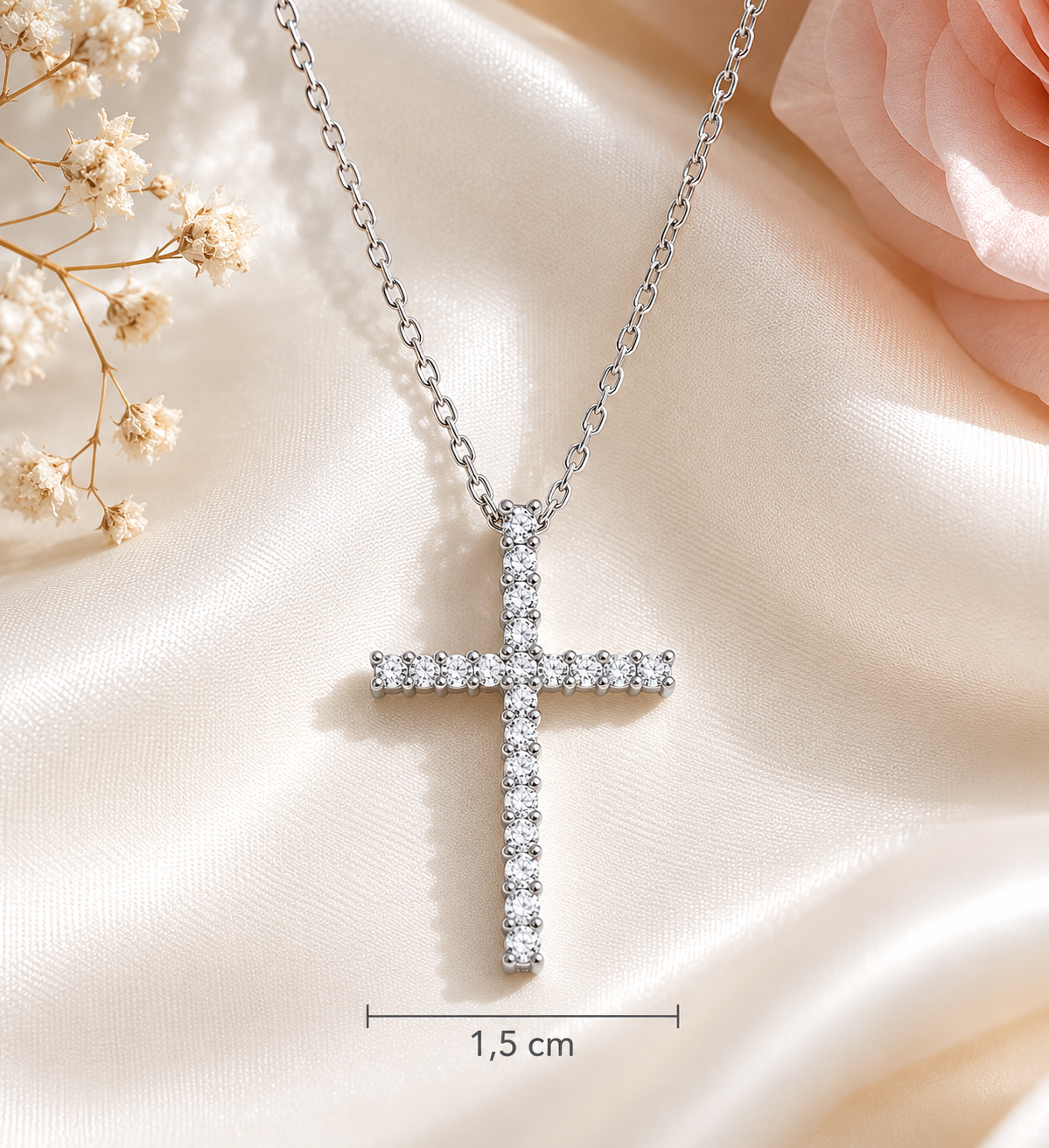 Collier Croix Orinae – Argent 925 Rhodié & Zirconiums