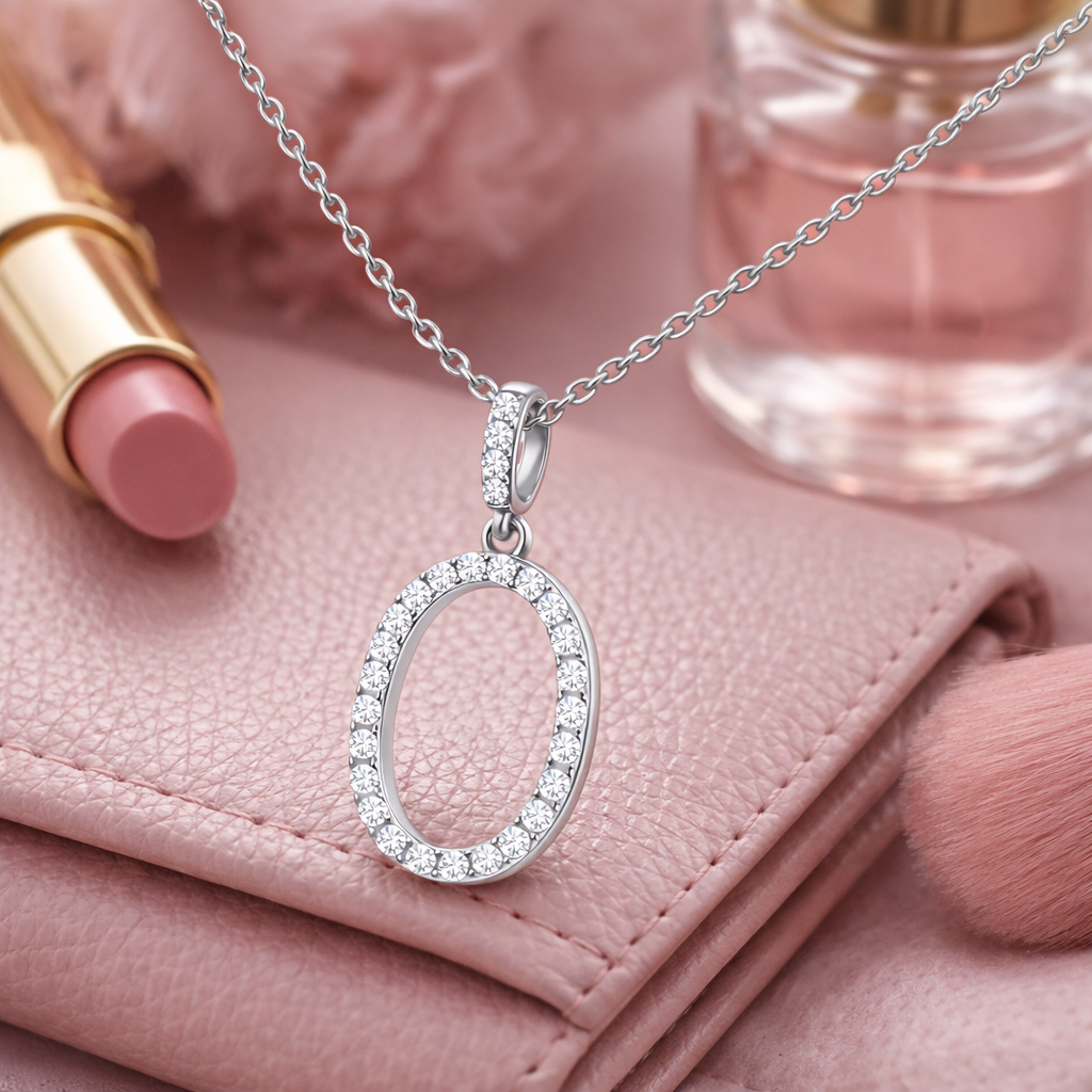 Collier Ovale Éclat – Argent 925 Rhodié & Zirconiums