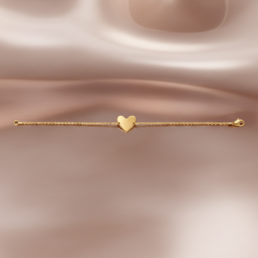 Bracelet Cœur – Plaqué Or 18 Carats