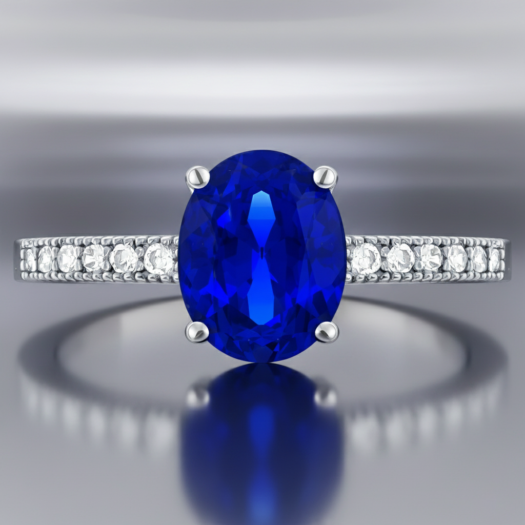 Bague Élégance Bleu Saphir – Argent 925 Rhodié