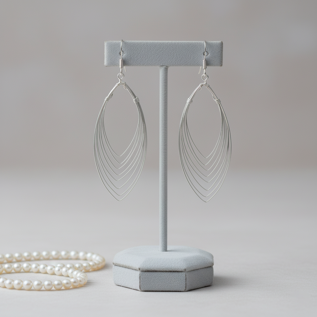 Boucles d’oreilles en argent – Design multi-arcs minimaliste | Élégantes & légères