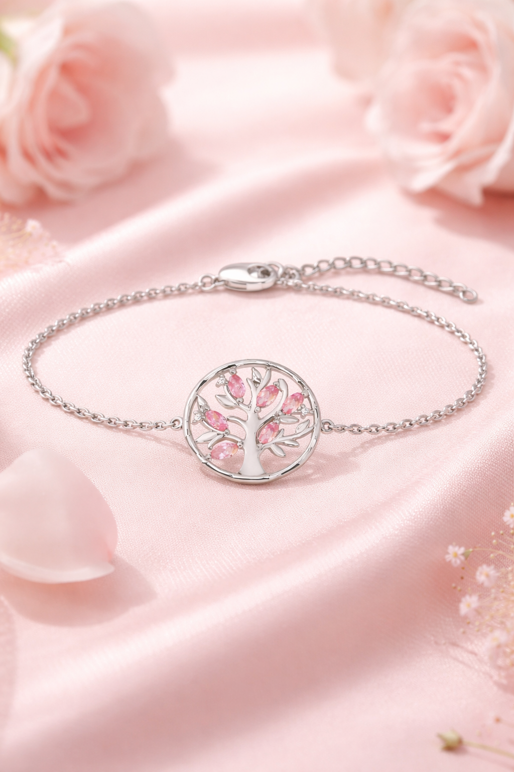 Bracelet Arbre de Vie en Argent 925 Rhodié & Zirconium