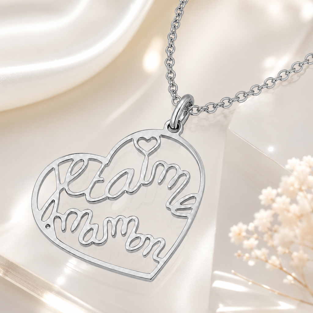 Collier Cœur "Je t'aime Maman" en Argent 925