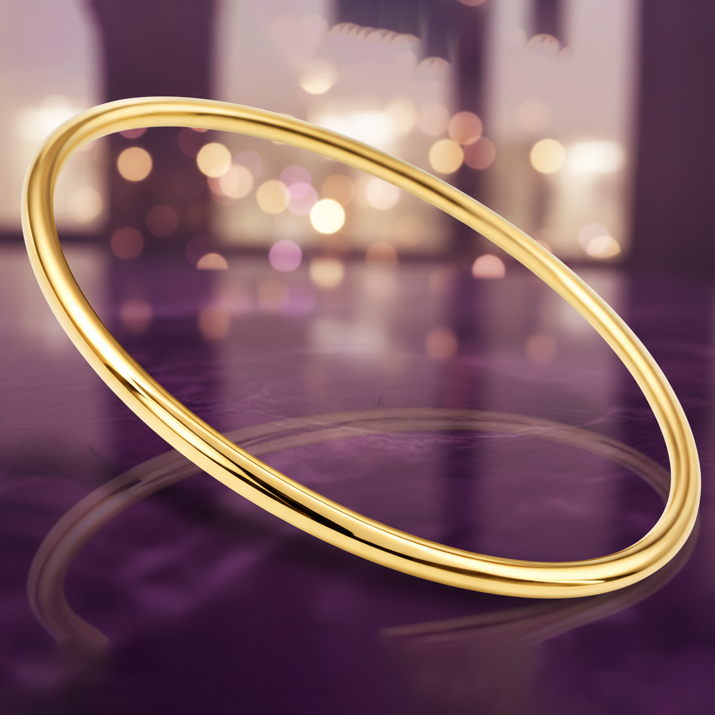 Bracelet Jonc Plaqué Or 18 Carats – Épaisseur 3 mm