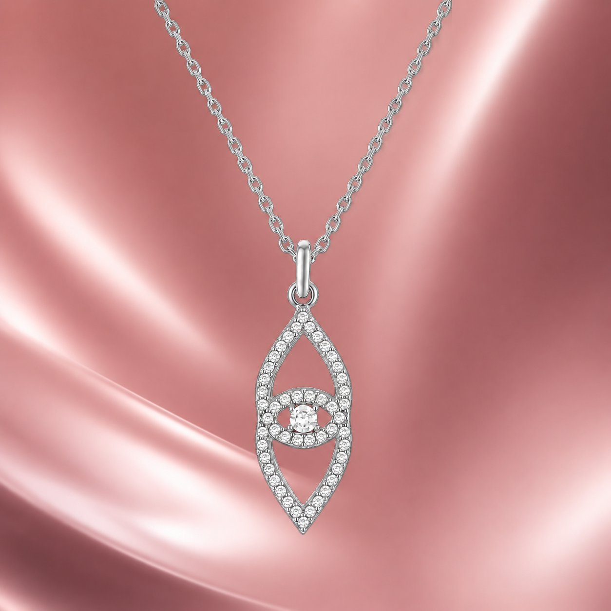 Collier Élégance Argent 925 Rhodié & Zirconiums