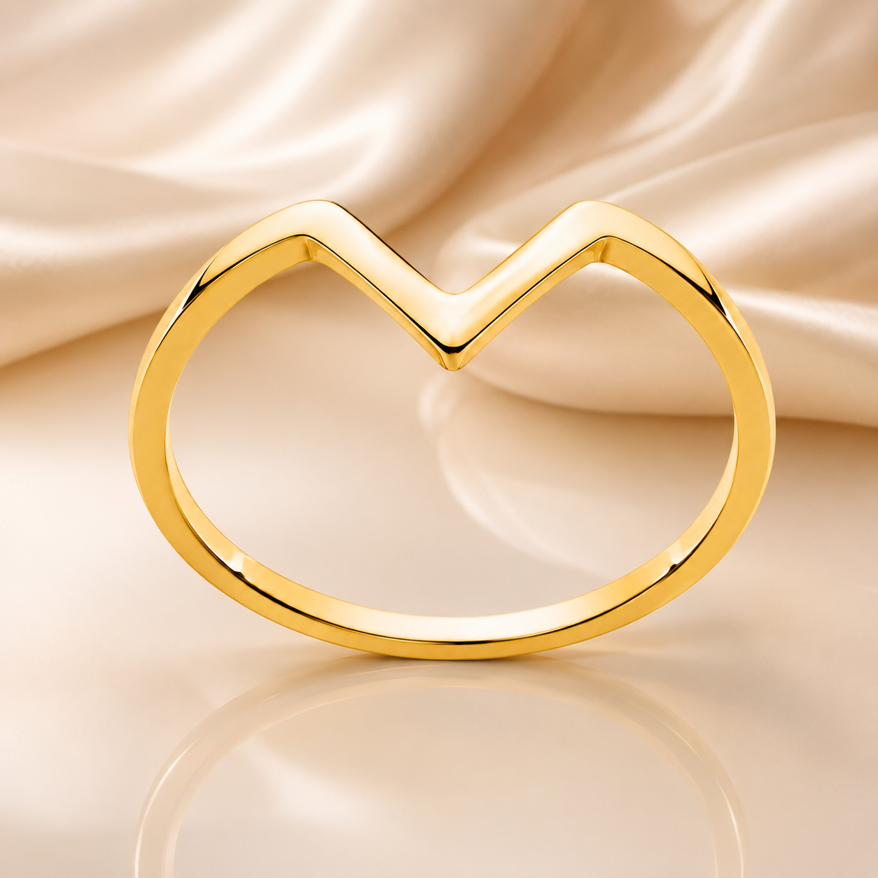 Bague V Minimaliste – Plaqué Or 18 Carats