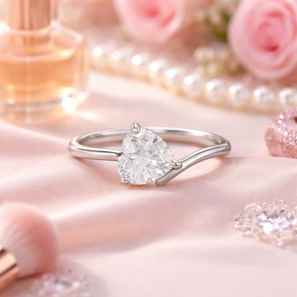 Bague Cœur Zirconium – Argent 925 Rhodié