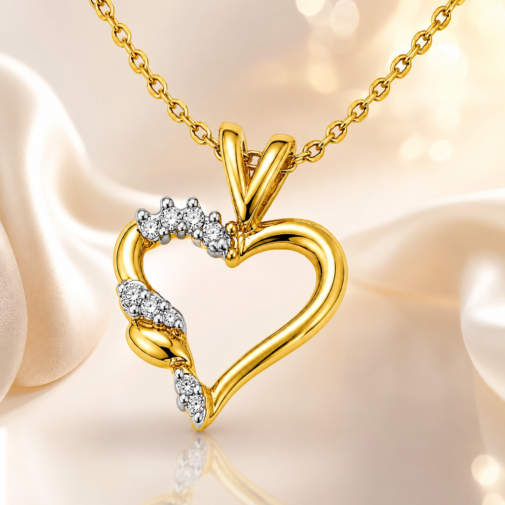 Collier Cœur Éclat – Plaqué Or Jaune 18 Carats & Zirconiums