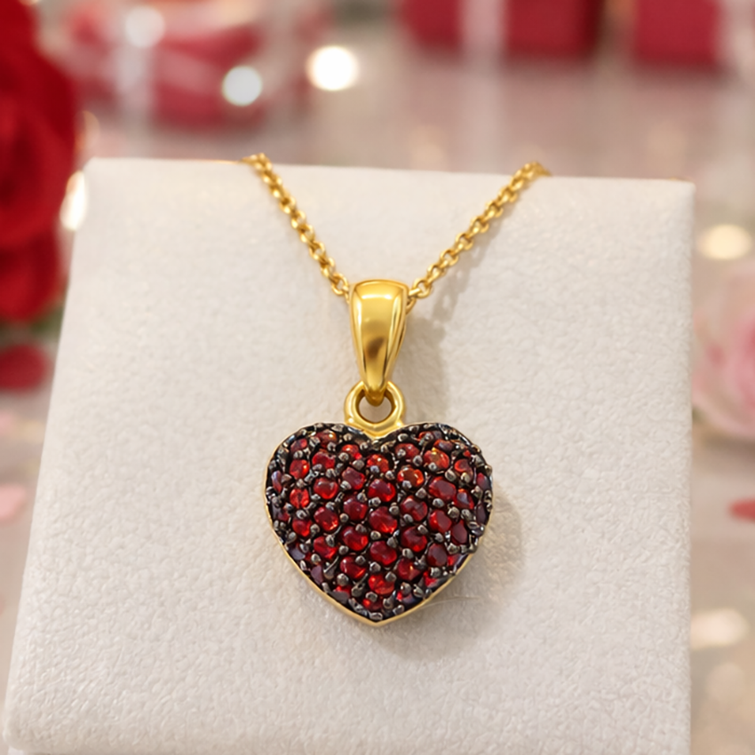 Collier Cœur en Plaqué Or 18 Carats & Zirconiums