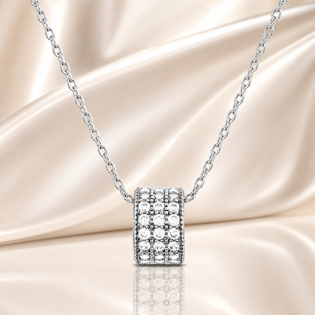Collier Éclat Pavé – Argent 925 rhodié & Zirconiums