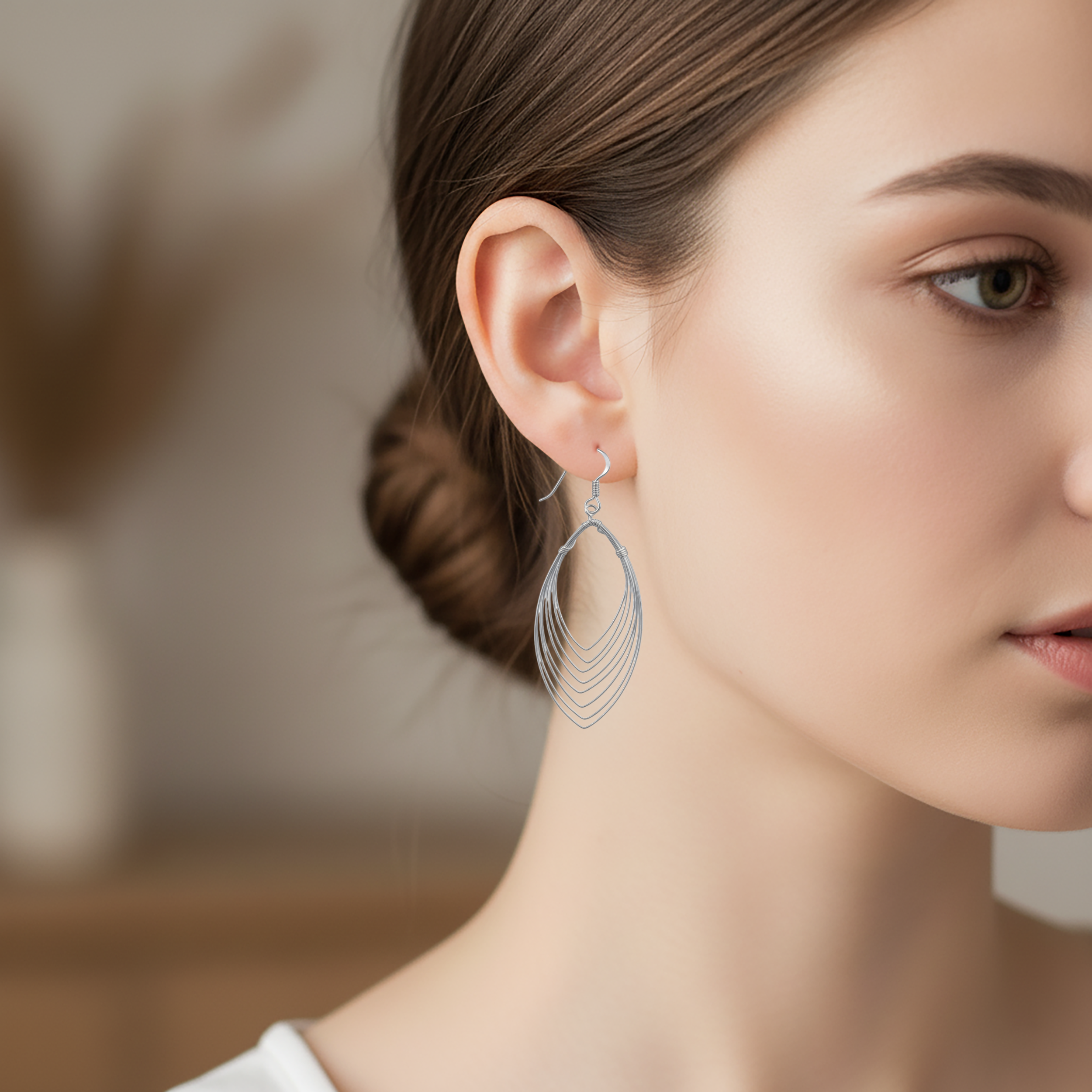 Boucles d’oreilles en argent – Design multi-arcs minimaliste | Élégantes & légères