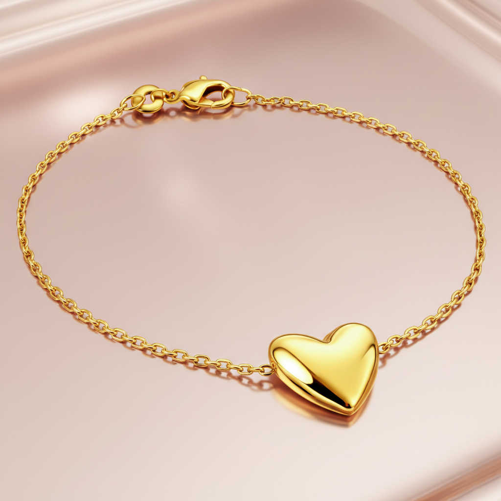 Bracelet Cœur – Plaqué Or 18 Carats