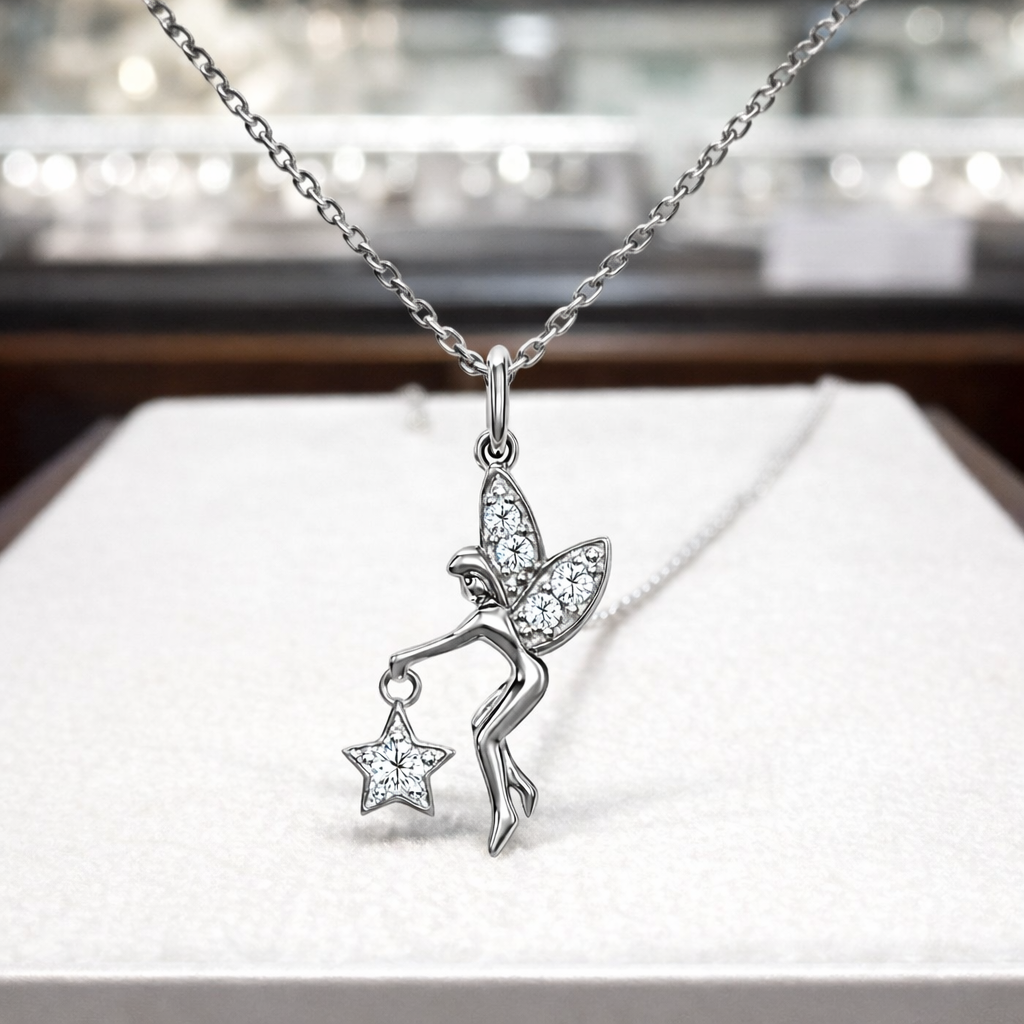 Collier Fée Étoile – Argent 925 Rhodié & Zirconium