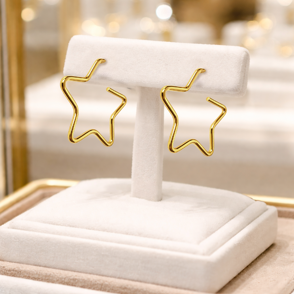 Boucles d’oreilles Étoiles – Plaqué Or 18 Carats