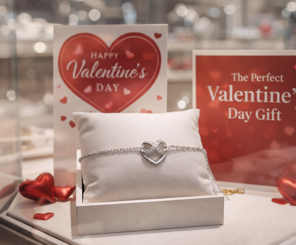 Bracelet Cœur Infini en Argent 925 & Zirconium