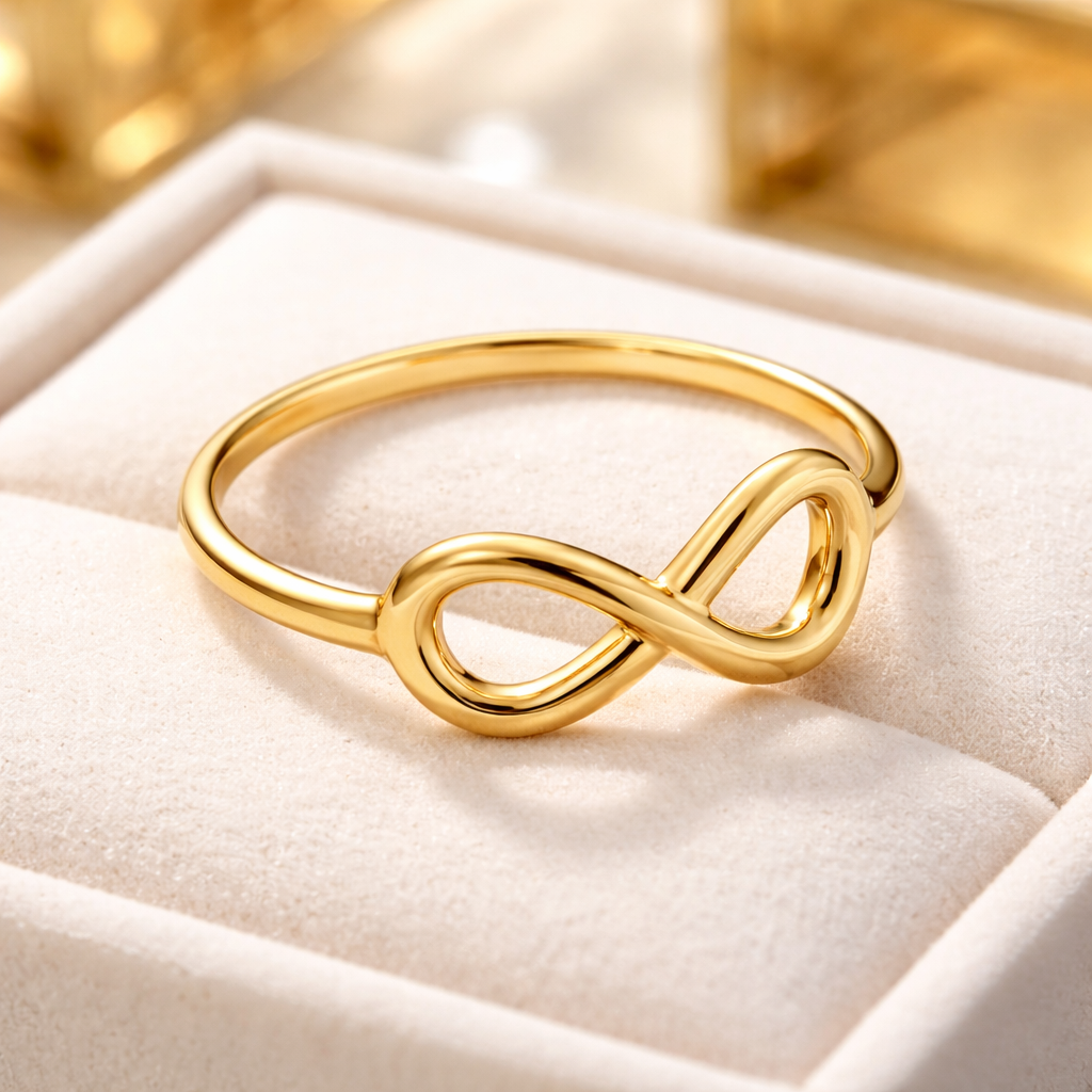 Bague Infini Plaqué Or 18 Carats – Élégance Intemporelle