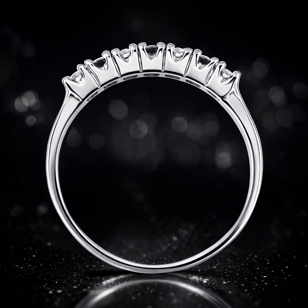 Bague Alternance Saphir & Zirconium – Argent 925 Rhodié