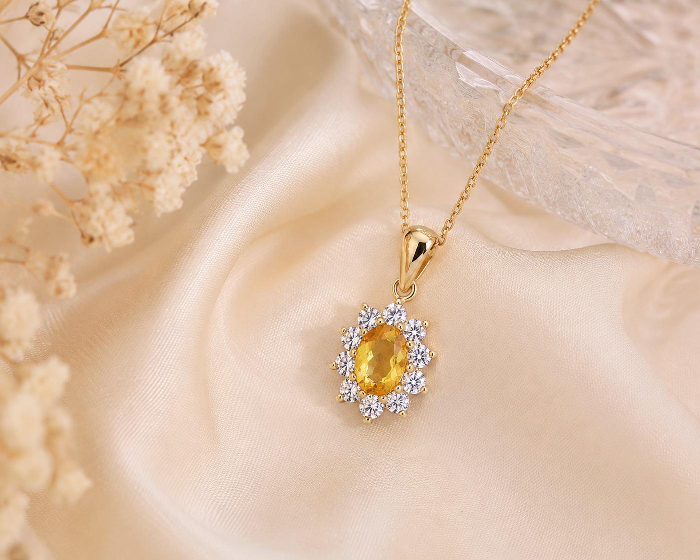 Collier Élégance Solaire – Plaqué Or Jaune 18 Carats & Zirconiums