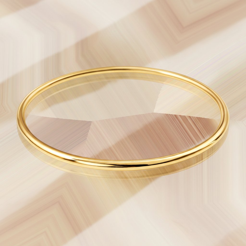 Bracelet Jonc Plaqué Or 18 Carats – Épaisseur 3 mm