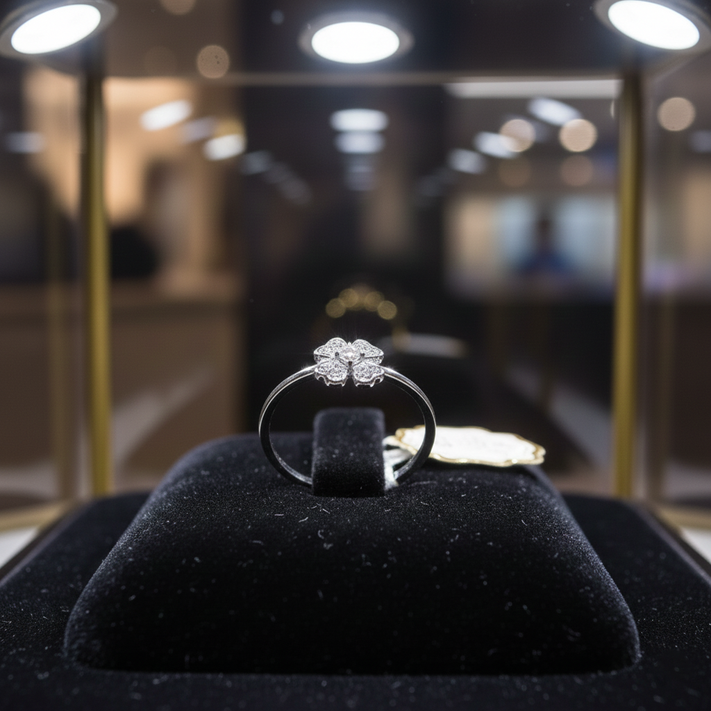 Bague Trèfle en Argent 925 & Zirconium