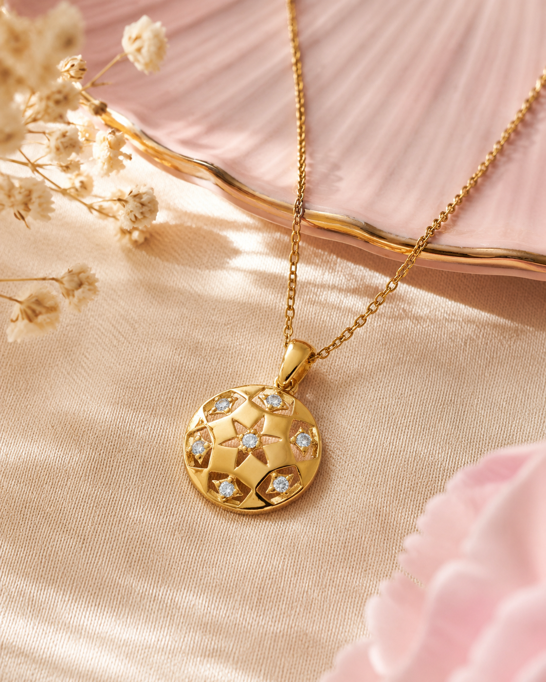 Collier Étoile – Plaqué Or Jaune 18 Carats & Zirconiums
