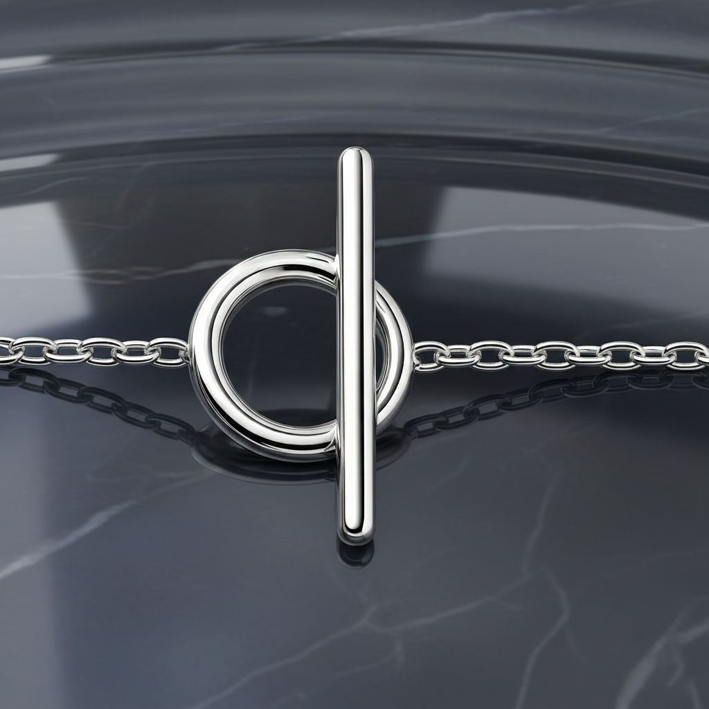 Bracelet anneau & barre – Argent 925 rhodié