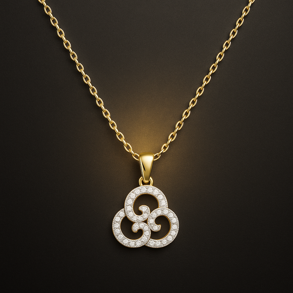 Collier Femme Plaqué Or – Pendentif Trèfle Élégant Pavé de Zircons – Chaîne 40 + 5 cm