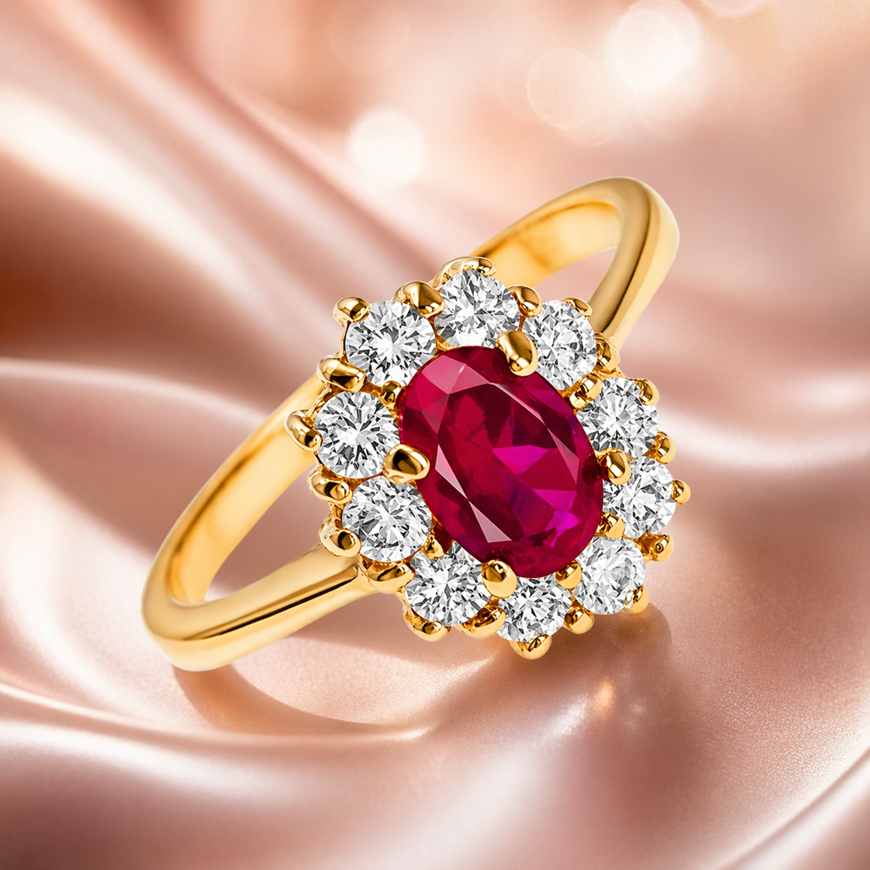 Bague Éclat Rubis – Plaqué Or 18 Carats