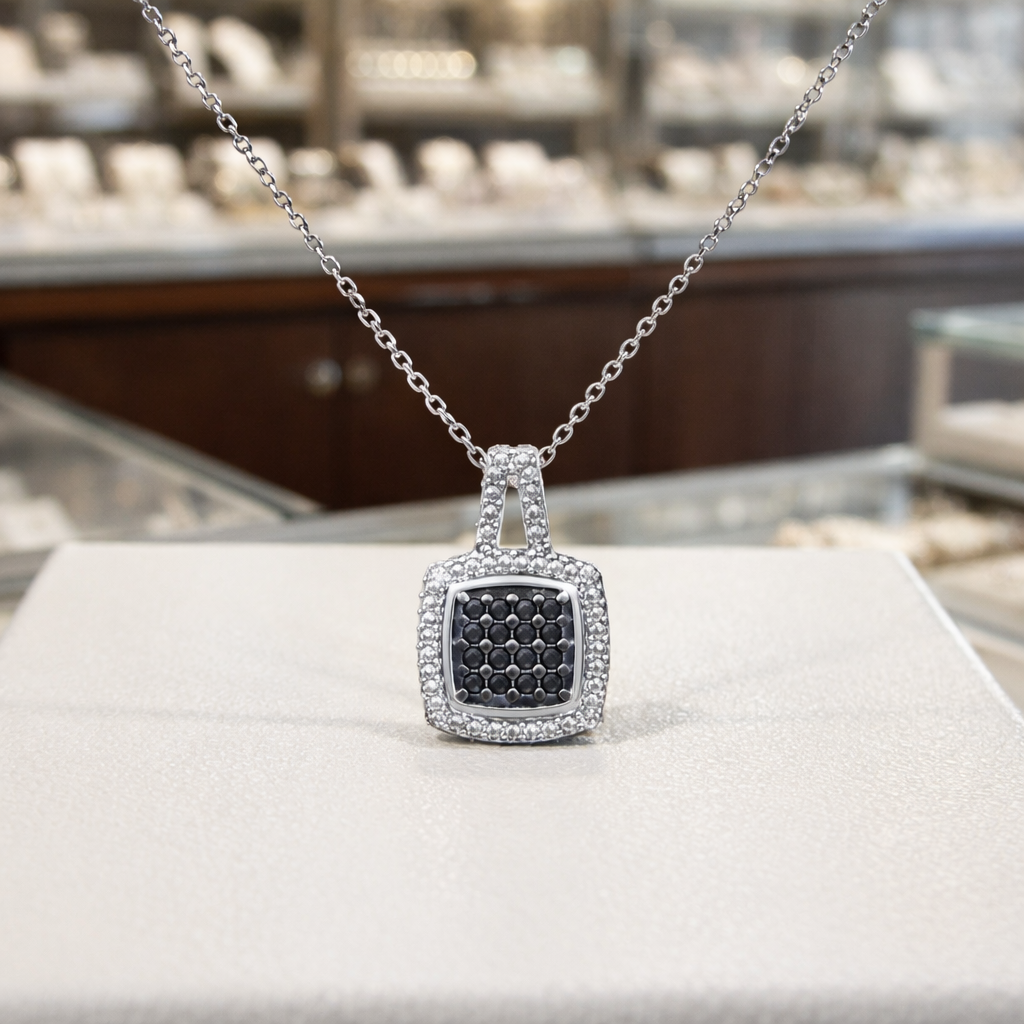 Collier Argent 925 Rhodié & Zirconium – Élégance Intemporelle