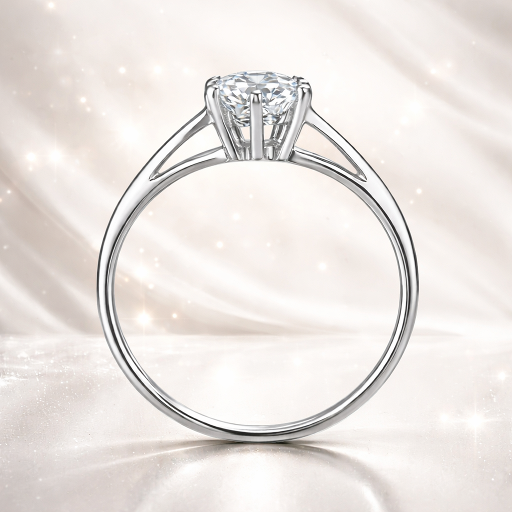 Bague Solitaire Zirconium 6 mm – Argent 925 Rhodié