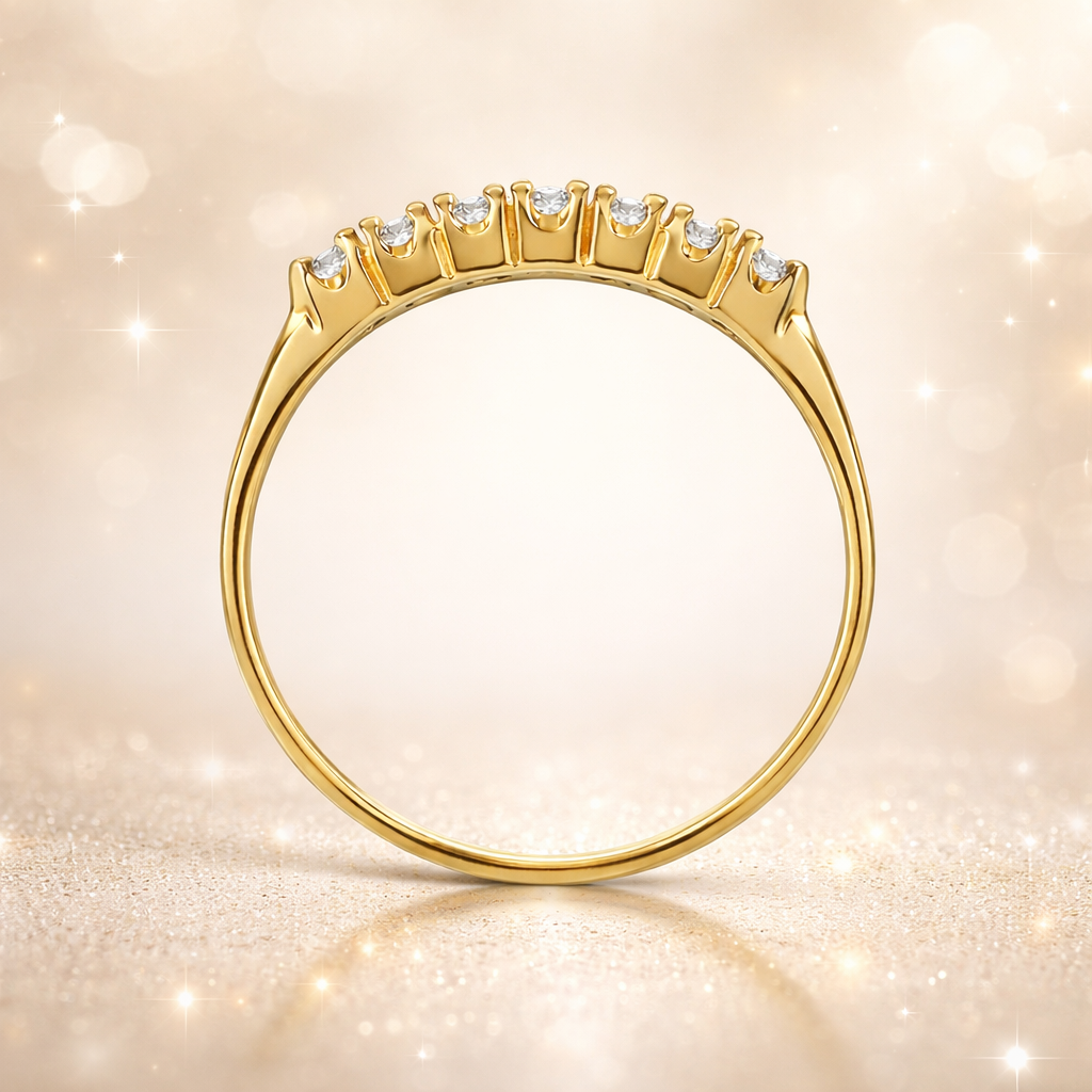 Bague Zirconia Élégance – Plaqué Or 18 Carats & Zirconiums 3 mm
