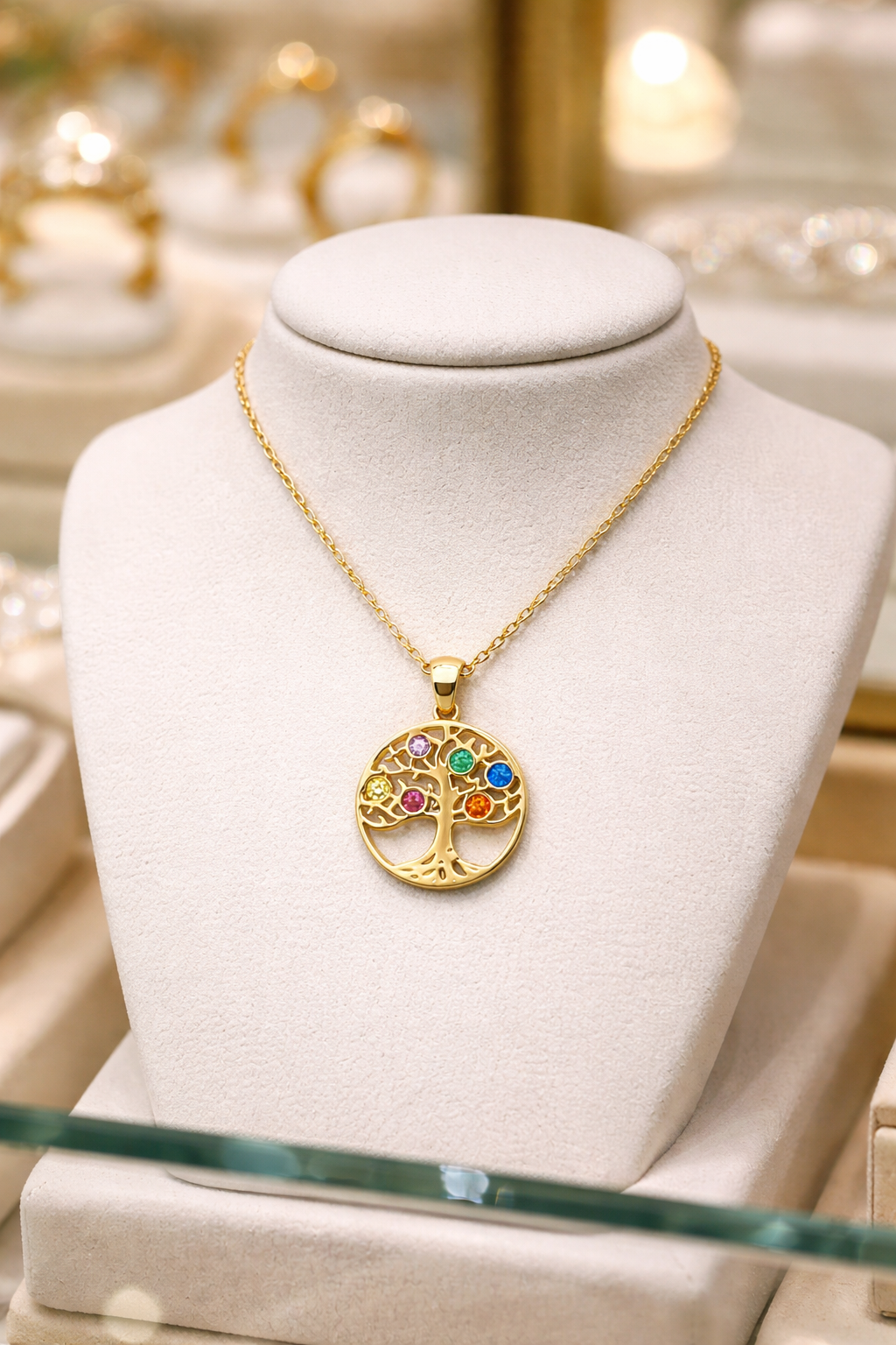 Collier Arbre de Vie – Plaqué Or 18 Carats & Zirconium