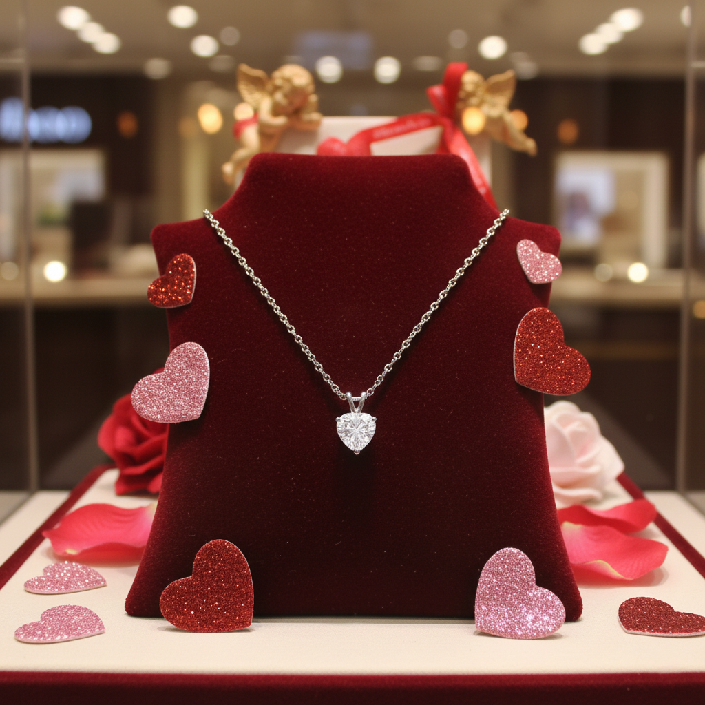 Collier Cœur en Argent 925 Rhodié & Zirconium