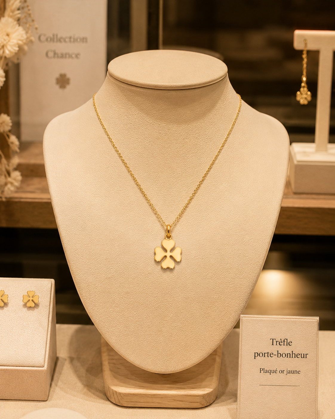 Collier Trèfle Plaqué Or Jaune 18 Carats – Orinae