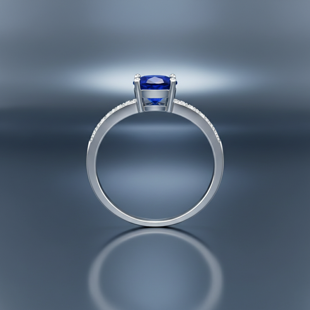 Bague Élégance Bleu Saphir – Argent 925 Rhodié