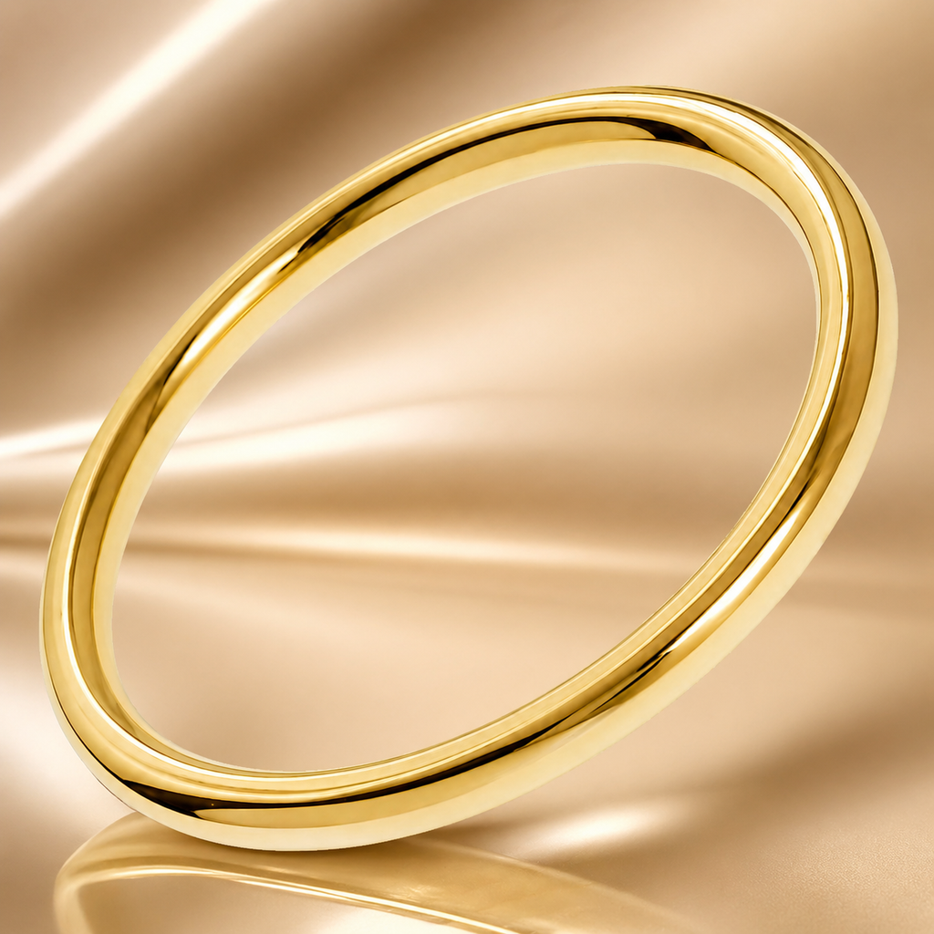 Alliance ronde en plaqué or 18 carats – 2 mm