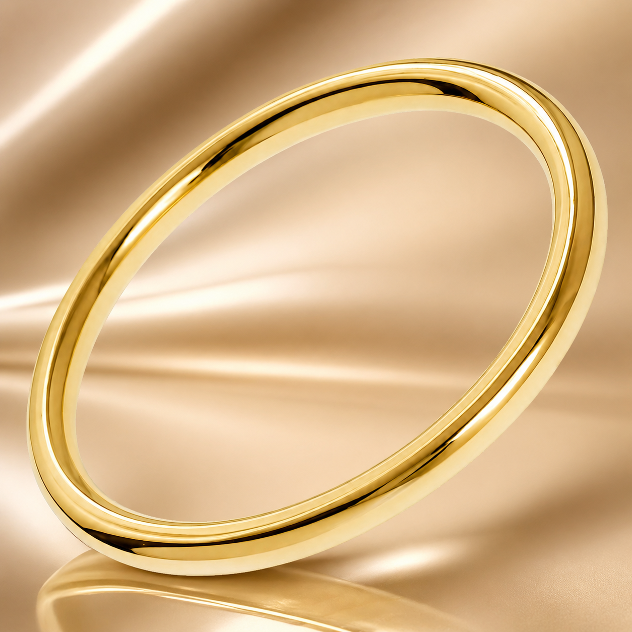 Alliance ronde en plaqué or 18 carats – 2 mm