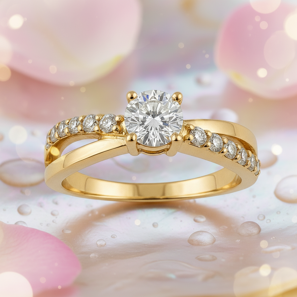 Bague Femme Plaqué Or – Zirconium Étincelant – Finition Luxe