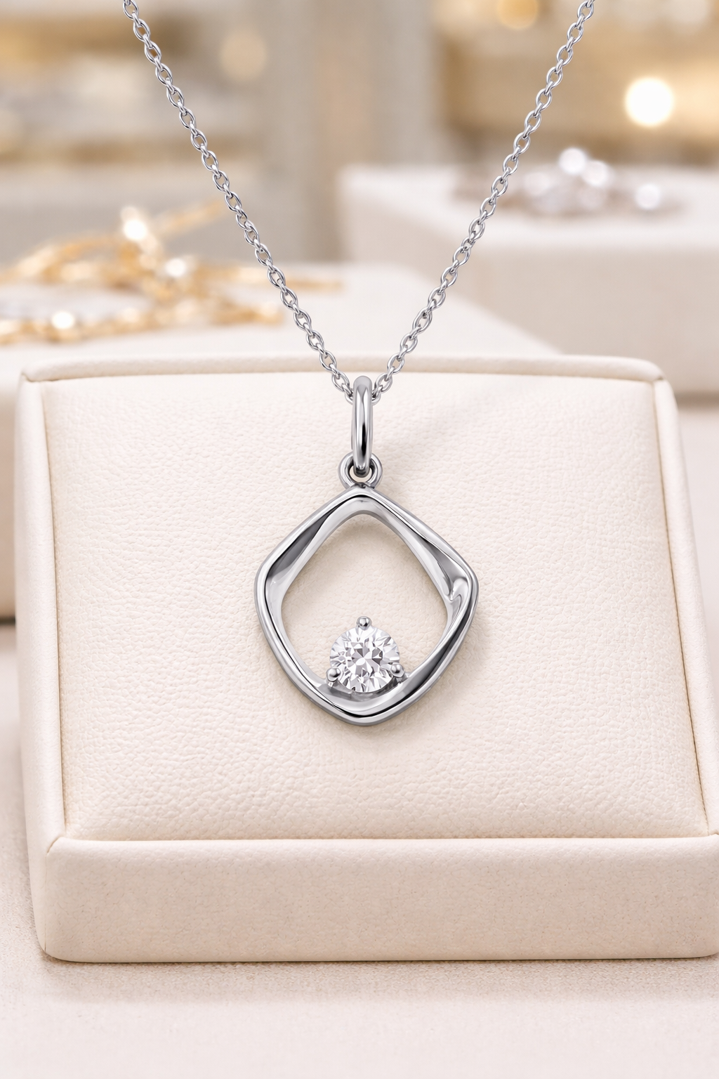 Collier Argent 925 Rhodié & Zirconium – Élégance Moderne
