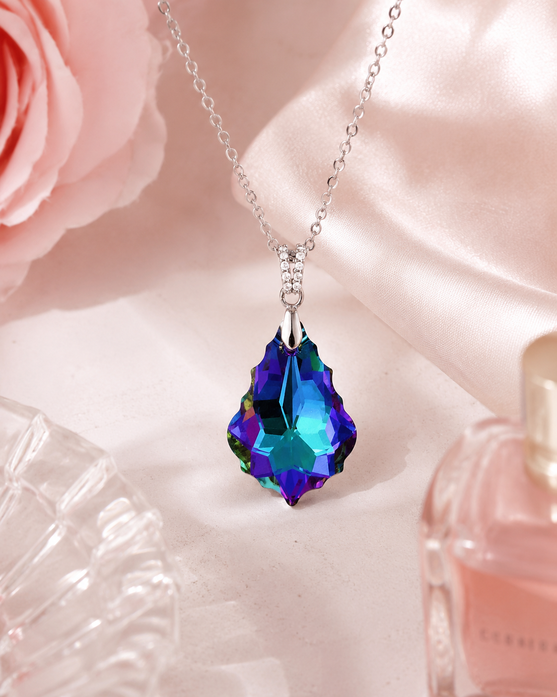 Collier Cristal Baroque Argent 925 Rhodié