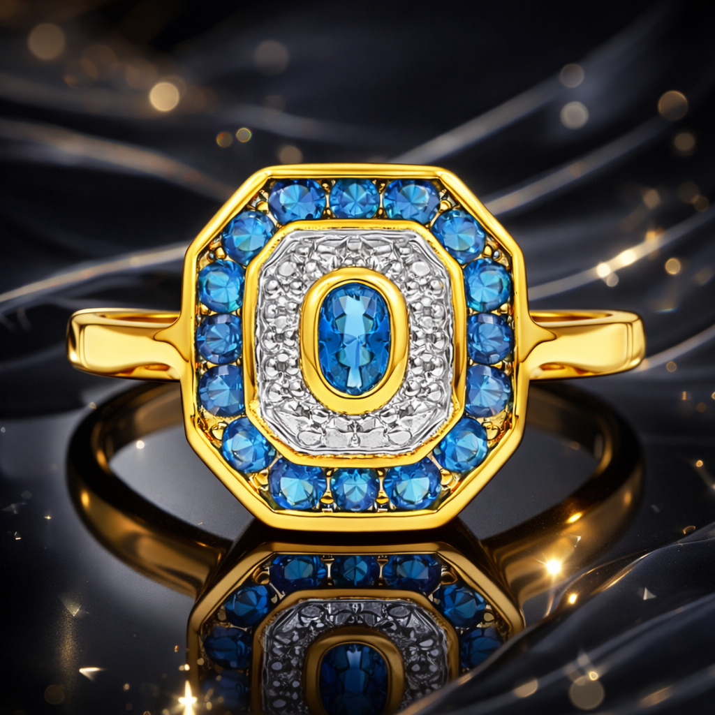 Bague Éclat Bleu – Plaqué Or 18 Carats
