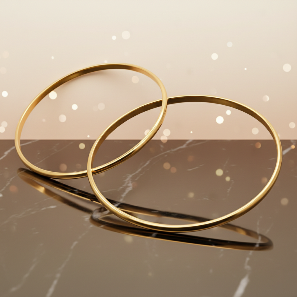 Bracelet 2 Anneaux Entrelacés – Plaqué Or 18 Carats